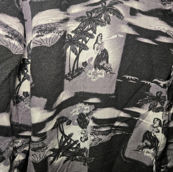 Puritan Hawaiian Shirt Black Short Sleeve Size XL Button Down - Picture 4 of 5